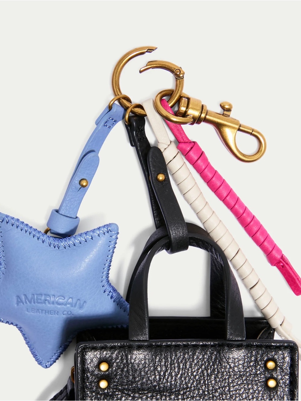 New NWT American Leather Co Charms set purse keychain blue star tiny bag cute - Picture 3 of 10